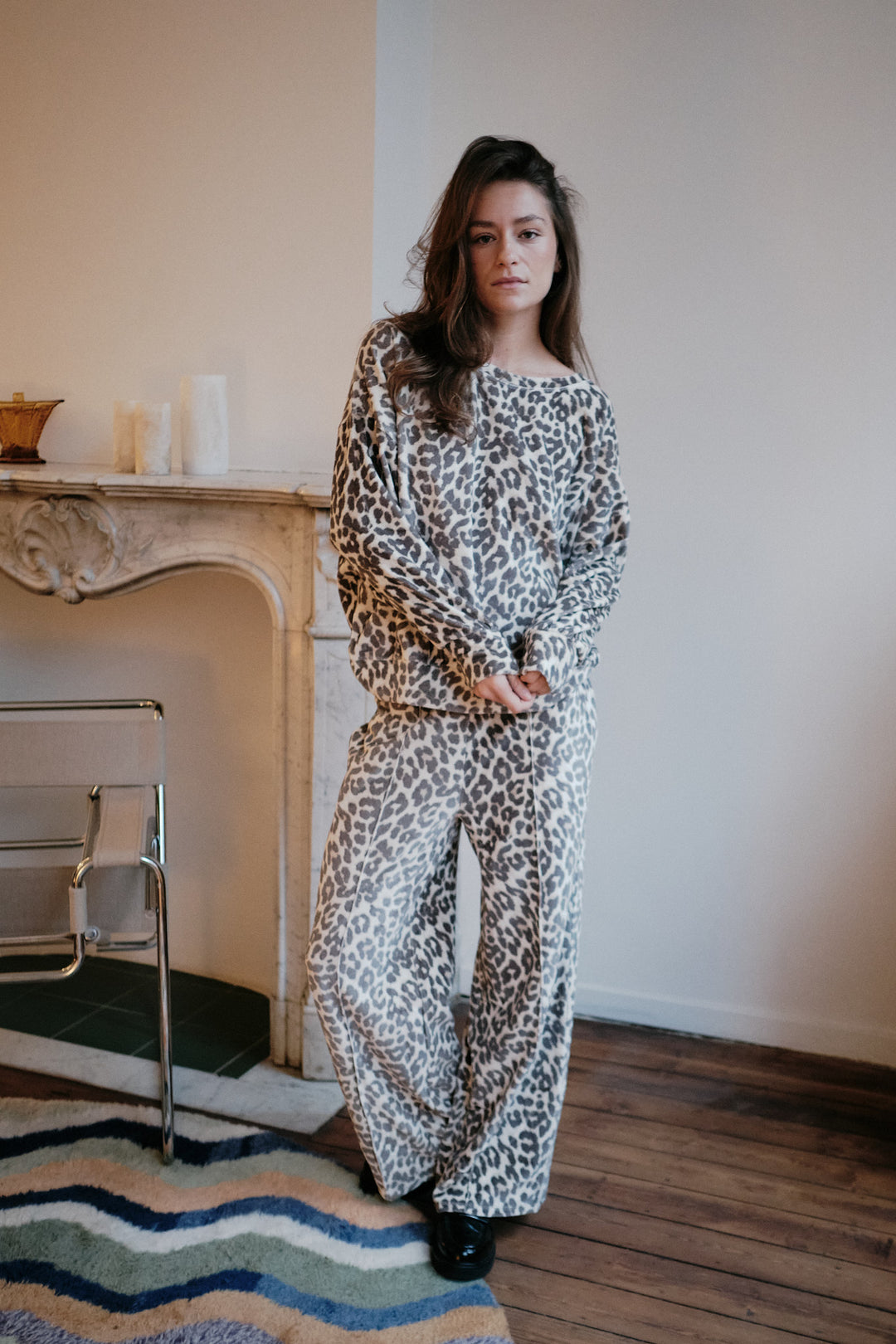 Monty Sweater Velour Leopard
