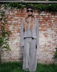 Emmanuel Pants Velour Dark Grey